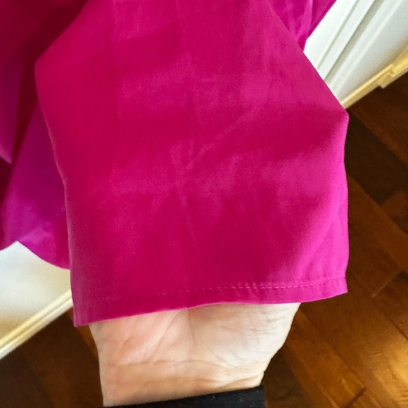 GAP Women’s NWT Fuschia Pink Short Sleeve Oversized Tie Front Blouse - Picture 5 of 8